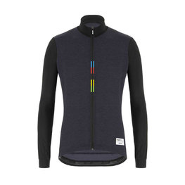 SANTINI Cycling winter long sleeve jersey - UCI RAINBOW WINTER - black