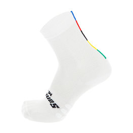 SANTINI Cyclingclassic socks - UCI RAINBOW - white