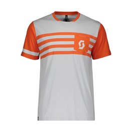SCOTT Cycling short sleeve t-shirt - TRAIL FLOW DRI - orange/grey