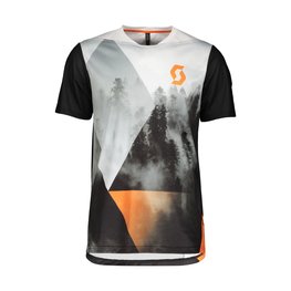SCOTT Cycling short sleeve t-shirt - TRAIL FLOW PRO - white/orange/black