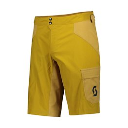 SCOTT Cycling shorts without bib - TRAIL FLOW - yellow