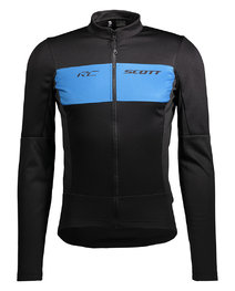 SCOTT Cycling thermal jacket - RC WARM HYBRID WB - blue/black