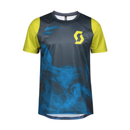 SCOTT Cycling short sleeve jersey - TRAIL VERTIC - blue/yellow