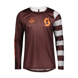 SCOTT Cycling summer long sleeve jersey - TRAIL VERTIC SUMMER - bordeaux/red