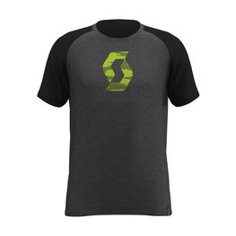 SCOTT Cycling short sleeve t-shirt - 10 ICON RAGLAN - black/grey