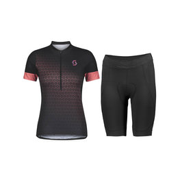 SCOTT Cycling short sleeve jersey and shorts - GRAVEL CONTESSA LADY - purple/black