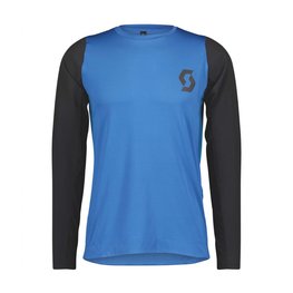 SCOTT Cycling summer long sleeve jersey - TRAIL PROGRESS - black/blue