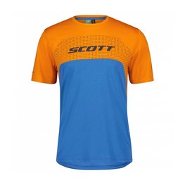 SCOTT Cycling short sleeve jersey - TRAIL FLOW DRI SS - blue/orange