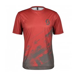 SCOTT Cycling short sleeve jersey - TRAIL VERTIC SS - red/grey