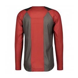 SCOTT Cycling summer long sleeve jersey - TRAIL VERTIC LS - grey/red