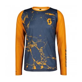 SCOTT Cycling summer long sleeve jersey - TRAIL VERTIC LS - blue/orange