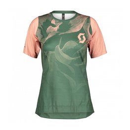 SCOTT Cycling short sleeve jersey - TRAIL VERTIC LADY - green/pink