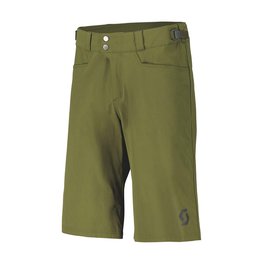 SCOTT Cycling shorts without bib - TRAIL FLOW W/PAD - green