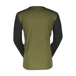 SCOTT Cycling summer long sleeve jersey - TRAIL VERTIC LS - black/green