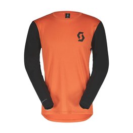 SCOTT Cycling summer long sleeve jersey - TRAIL VERTIC LS - black/orange