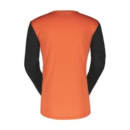SCOTT Cycling summer long sleeve jersey - TRAIL VERTIC LS - black/orange