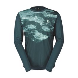 SCOTT Cycling summer long sleeve jersey - TRAIL FLOW LS - green/light green