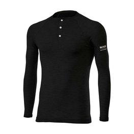 SIX2 Cycling long sleeve t-shirt - SERAFINO MERINOS - black