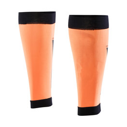 SIX2 Cycling knee-length leg warmers - CALF - black/orange
