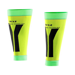 SIX2 Cycling knee-length leg warmers - CALF - yellow/green