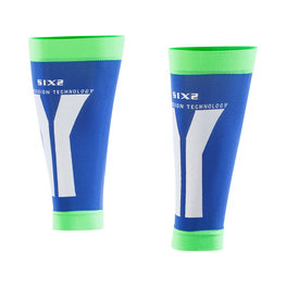 SIX2 Cycling knee-length leg warmers - CALF - blue/green