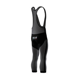 SIX2 Cycling 3/4 length bib shorts - SLP4 2S - black/grey