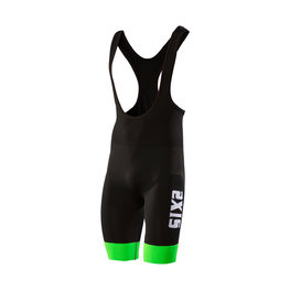 SIX2 Cycling bib shorts - SLP STRIPES - black/green