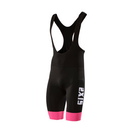 SIX2 Cycling bib shorts - SLP STRIPES - black/pink
