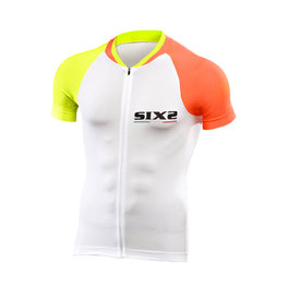 SIX2 Cycling short sleeve jersey - BIKE3 ULTRALIGHT - white/yellow/orange