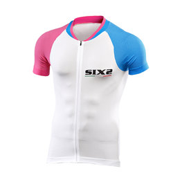 SIX2 Cycling short sleeve jersey - BIKE3 ULTRALIGHT - pink/blue/white