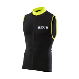 SIX2 Cycling sleeveless jersey - BIKE2 STRIPES - black/yellow