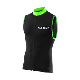 SIX2 Cycling sleeveless jersey - BIKE2 STRIPES - black/green
