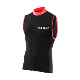 SIX2 Cycling sleeveless jersey - BIKE2 STRIPES - black/red