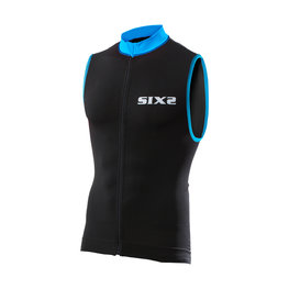 SIX2 Cycling sleeveless jersey - BIKE2 STRIPES - blue/black