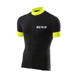 SIX2 Cycling short sleeve jersey - BIKE3 STRIPES - black/yellow