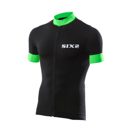 SIX2 Cycling short sleeve jersey - BIKE3 STRIPES - green/black