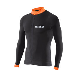 SIX2 Cycling summer long sleeve jersey - BIKE4 STRIPES - orange/black
