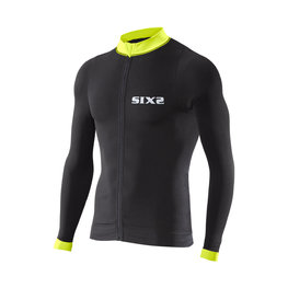 SIX2 Cycling summer long sleeve jersey - BIKE4 STRIPES - black/yellow