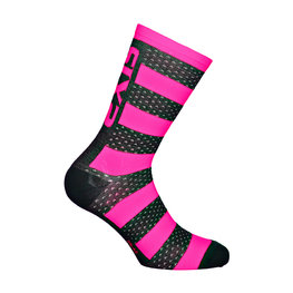 SIX2 Cyclingclassic socks - LUXURY MERINO - pink/black
