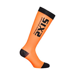 SIX2 Cycling knee-socks - RECOVERY - orange/black