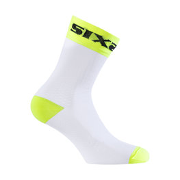 SIX2 Cyclingclassic socks - WHITE SHORT - white/yellow
