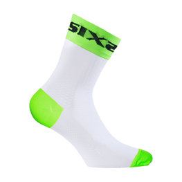 SIX2 Cyclingclassic socks - WHITE SHORT - white/green