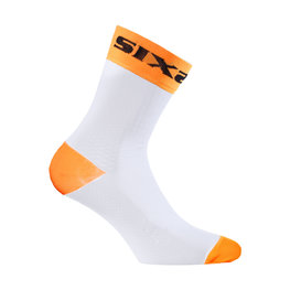 SIX2 Cyclingclassic socks - WHITE SHORT - white/orange