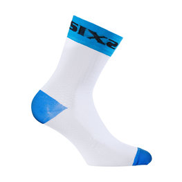 SIX2 Cyclingclassic socks - WHITE SHORT - white/light blue