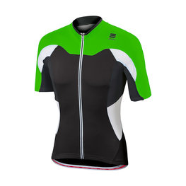 SPORTFUL Cycling short sleeve jersey - CRANK - green/black