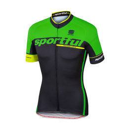 SPORTFUL Cycling short sleeve jersey - SC TEAM - black/green