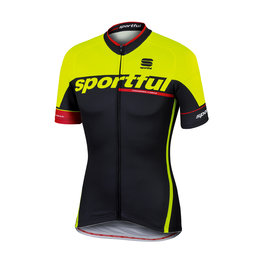 SPORTFUL Cycling short sleeve jersey - SC TEAM - black/yellow