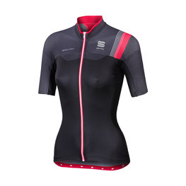 SPORTFUL Cycling short sleeve jersey - BODYFIT PRO LADY - black/red