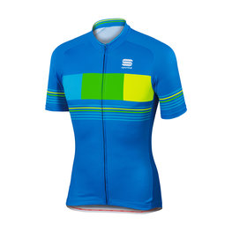 SPORTFUL Cycling short sleeve jersey - STRIPE - yellow/blue