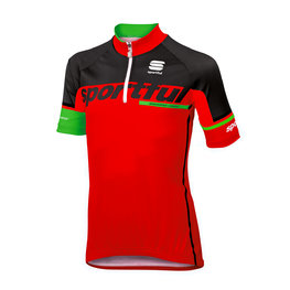 SPORTFUL Cycling short sleeve jersey - SC TEAM KIDS - black/red